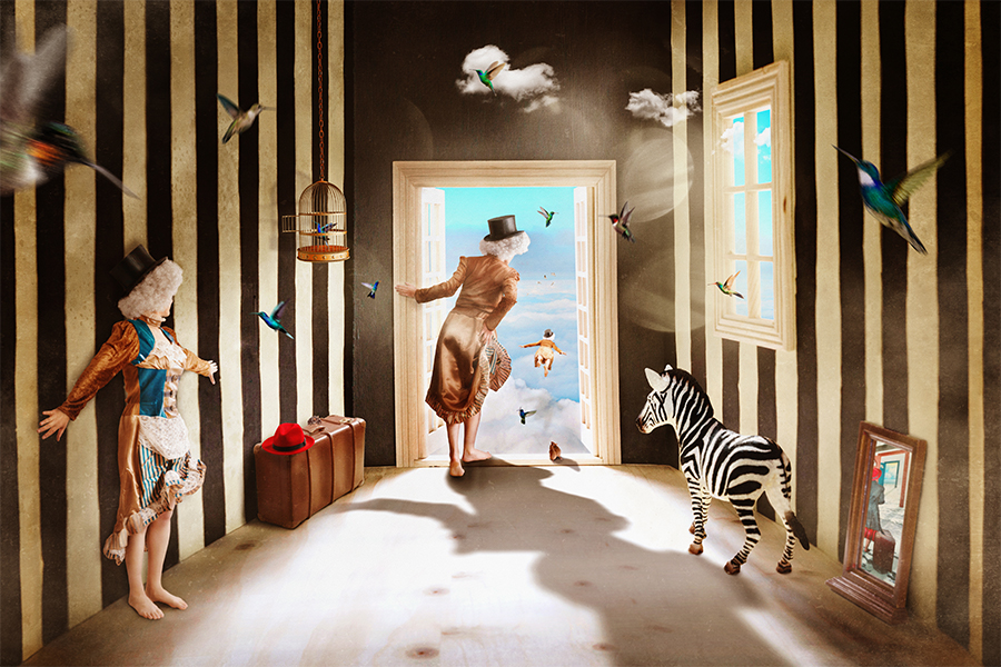 One Step Forward, 2022, Modellbau, Fotografie, digitale Bearbeitung, 30x30cm, 50x50cm, 90x90cm