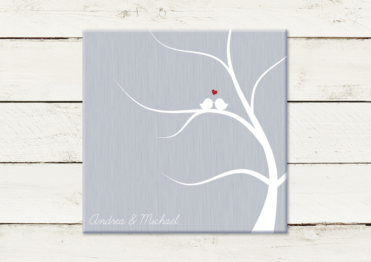 Herz Leinwand Hochzeit Fingerabdruck Gastebuch Wedding Tree