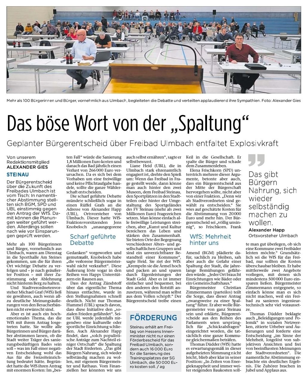 22.09.2022 - Das böse Wort der Spaltung