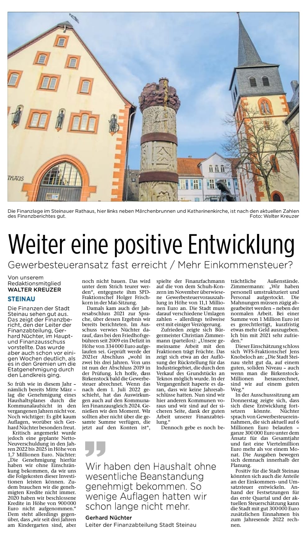 13.06.2022 - Weiter eine positive Entwicklung