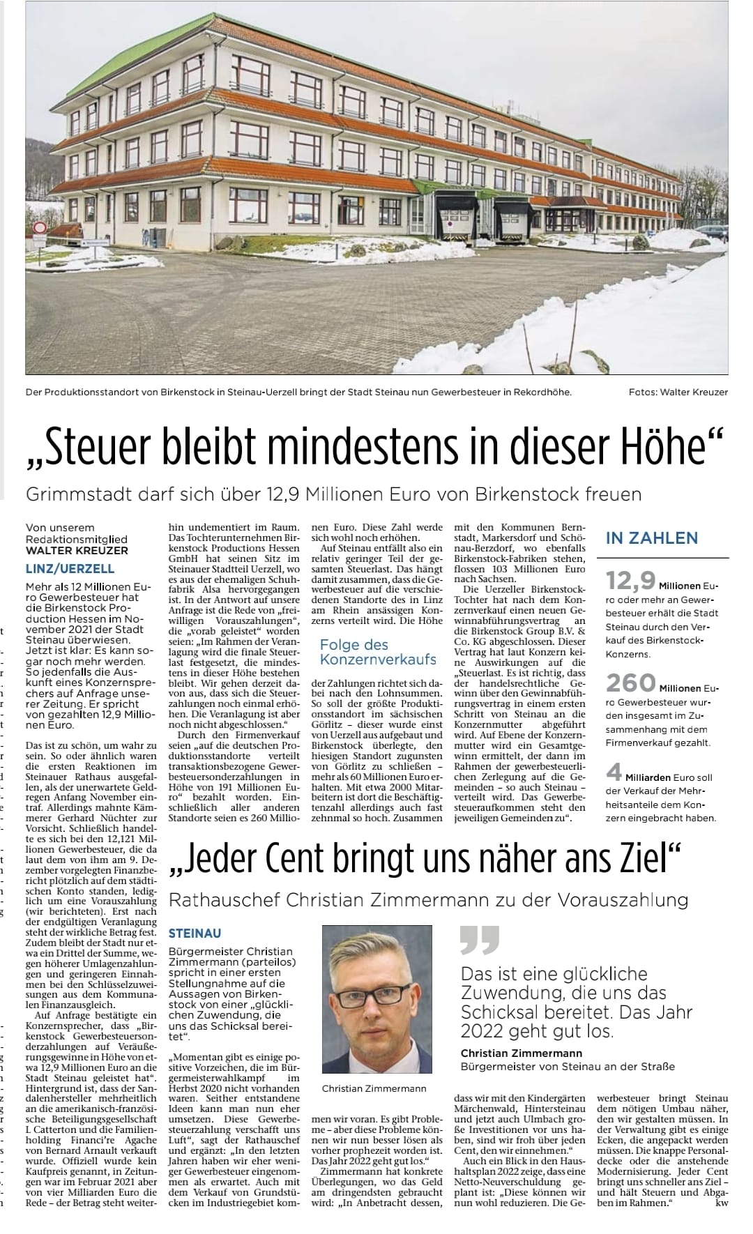 21.01.2022 - Steuer bleibt mindestens in dieser Höhe