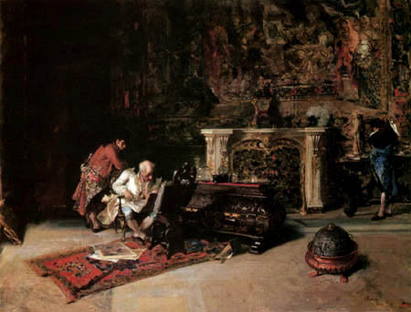 El Filatelista, de Mariano Fortuny (1838-1874), Óleo sobre lienzo de 66,5 x 92 cm. año 1866.