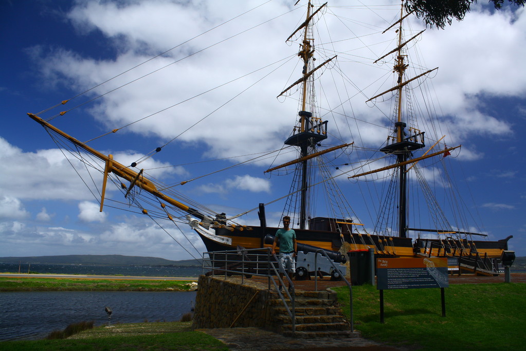 Nachbau des Segelschiffs Amity, welches als 1. in Westausstralien 1826 einschiffte.