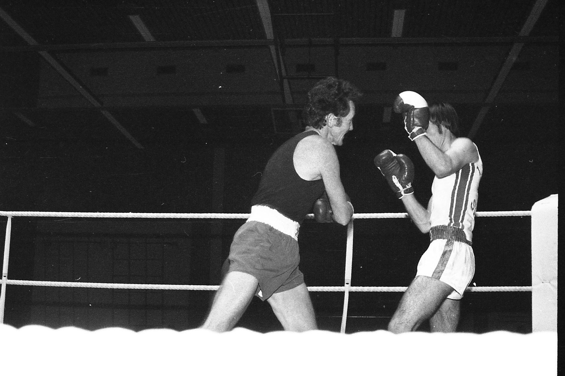 v.l. R.Moos, B.Carra,BC Speyer, Finale Südd.Meistersch. Hanau 1978