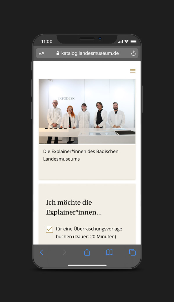 User Experience und User Interface des Digitalen Katalogs des Badischen Landesmuseums in Karlsruhe.