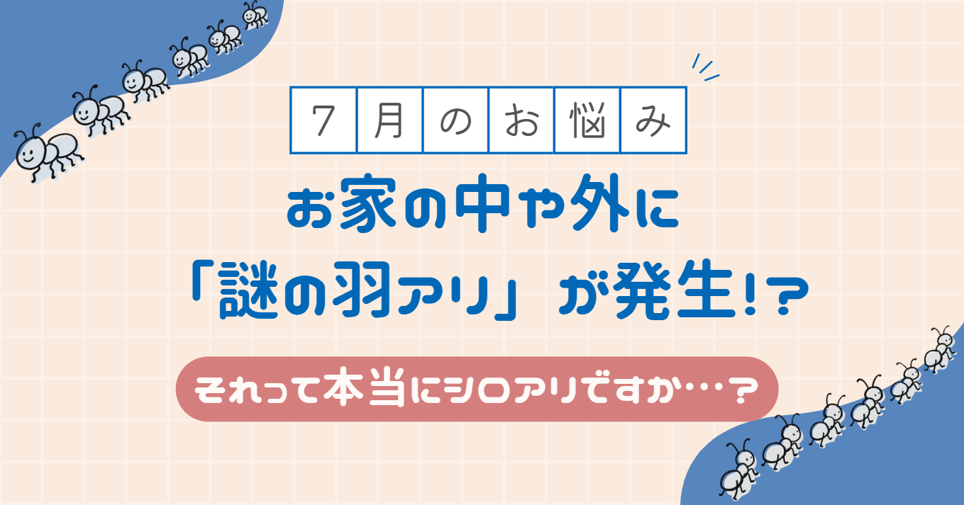 【これからの7月のお悩み】お家の中や外に「謎の羽アリ」が発生！？それって本当にシロアリですか…？
