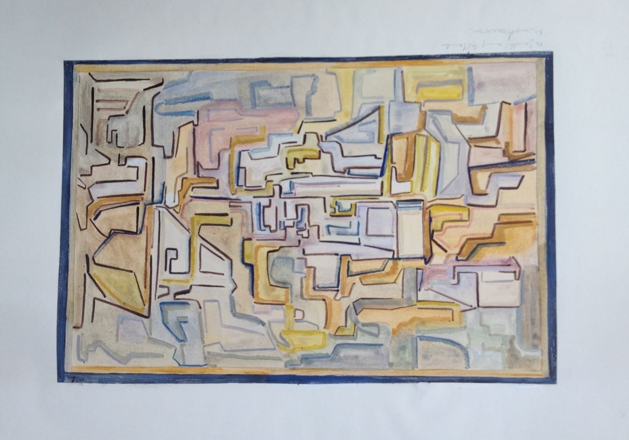 Labyrinth, Gouache,  27 x 40 cm, 1960 (#777)