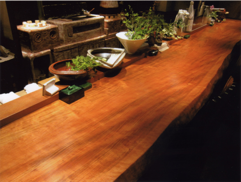 川越 - 名古屋／一枚板と銘木 ウッドギャラリー源木 一枚板テーブル・一枚板カウンター・店舗カウンター・桧一枚板・材木屋の一枚板専門店