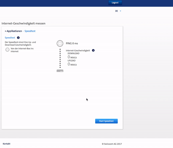 Uhrzeit: 16:34 | Der Test wurde mit dem Swisscom Router Speed-Test durchgeführt