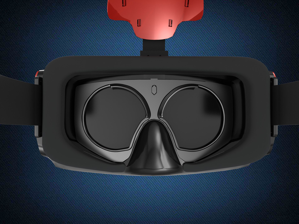 Innenansicht einer VR Brille (nicht die von dem Experience) . Man kann sehr gut sehen, wie gut die Luft das Gerät abkühlt.