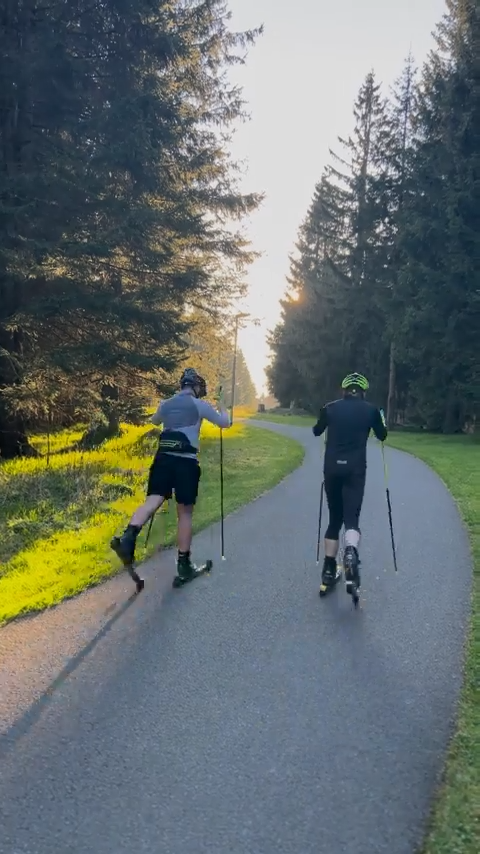 Beim Training auf der Rollerbahn in Oberhof