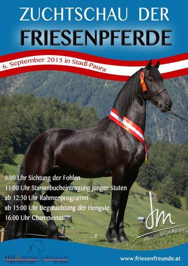 Plakat von Friesenzuchtschaut Stadl Paura 2015