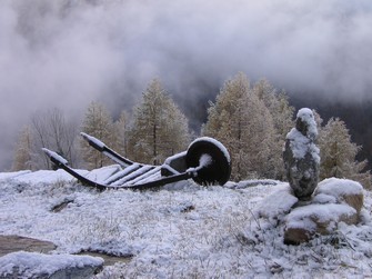 El primer nieve en el otoño