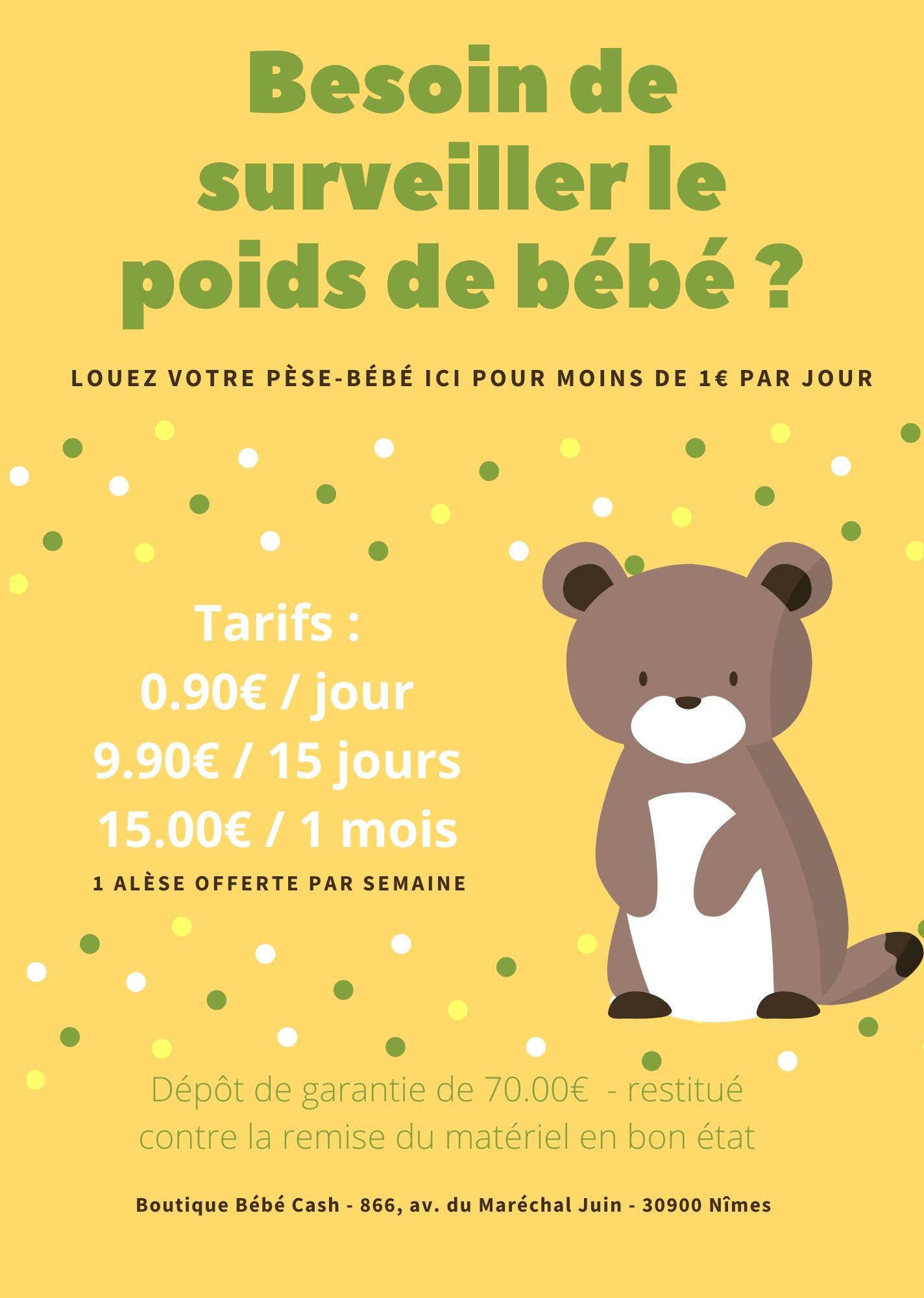 Location Pese Site Boutique Bebe Cash Nimes