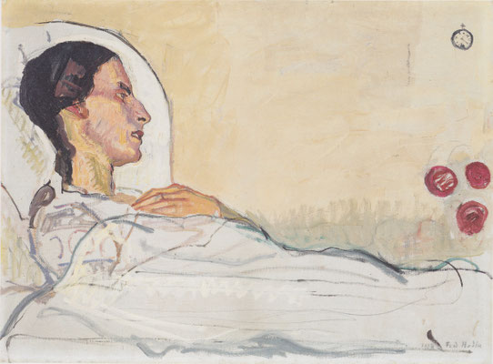 Ferdinand Hodler, Valentine Godé-Darel im Krankenbett, 1914, Öl auf Leinwand, Kunstmuseum Solothurn (wikimedia commons)