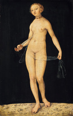 Lucas Cranach, Lucrezia, 1533, Berlin (wikimedia commons)