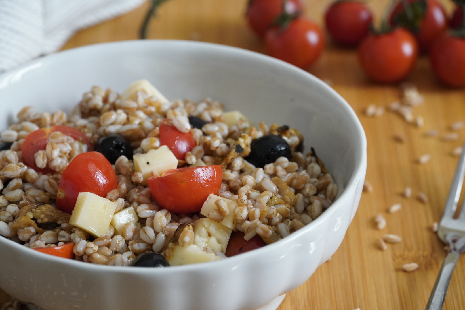Insalata di farro con le melanzane