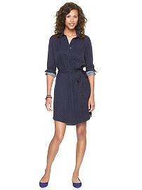 Navy and white spotty shirt dress