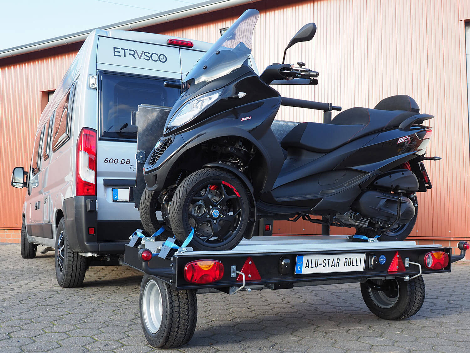 SMV-Metall Motorradanhänger ALU-Star Rolli - 600kg Nutzlast Für Motorrad Transport