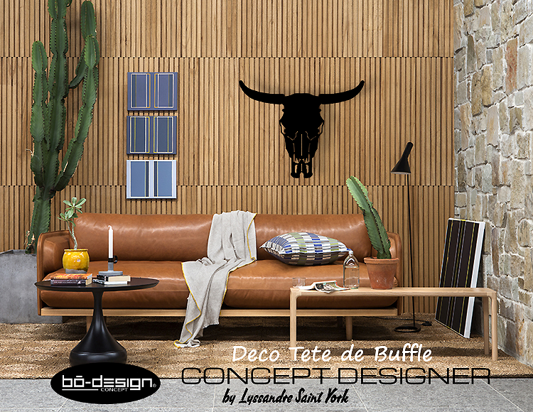 décoration murale design tete de buffle - bodesignconcept