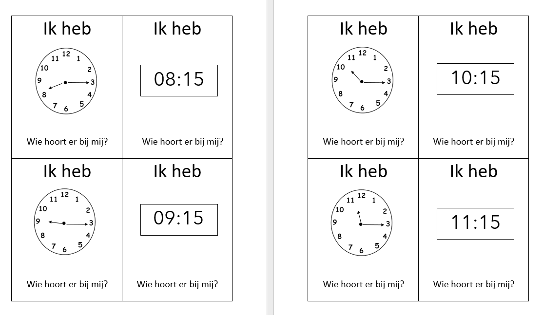 Duo klokken: kwartieren
