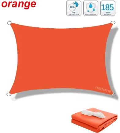 Tenda A Vela Quadrata Casa Pura 3x3 M Arancione | Impermeabile E Anti-UV 90% Per Esterno | Kit Con Corde Per Giardino E Terrazzo
