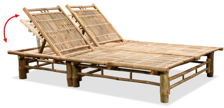 lettino #prendisole #bambù #bamboo #due posti #regolabile #arredo giardino #esterni