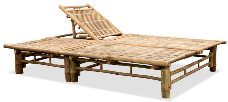lettino #prendisole #bambù #bamboo #due posti #regolabile #arredo giardino #esterni