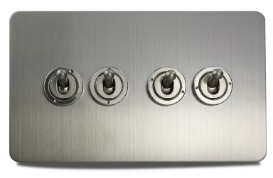 interruttore #deviatore #quadruplo #stile #industriale #loft #acciaio #satinato #levetta