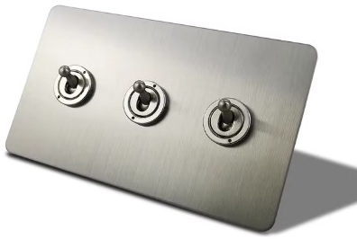 interruttore #deviatore #triplo #stile #industriale #loft #acciaio #satinato #levetta