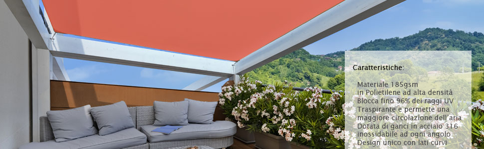 CelinaSun Tenda Parasole a Vela Giardino Balcone HDPE polietilene Traspirante Rettangolare 2,5 x 5 m Verde