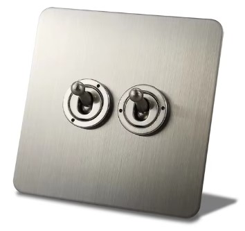 interruttore #deviatore #doppio #stile #industriale #loft #acciaio #satinato #levetta