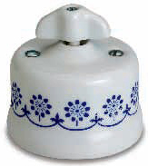 interruttore #deviatore #invertitore #ceramica #decoro #blu #bianca #vintage #triplo #retrò