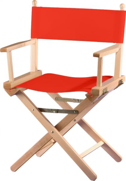 Sedia Regista In Legno E Tessuto - Pieghevole, Made In Italy, Colore Naturale E Nero | Con Braccioli