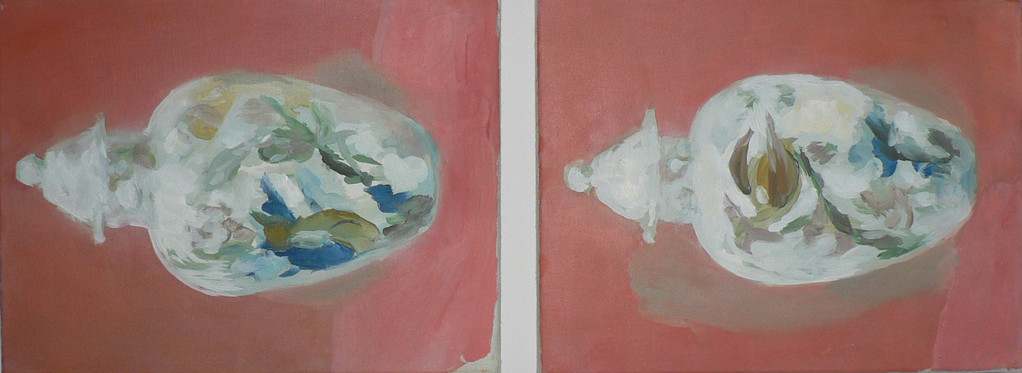 Les deux vases, 27 x 35 cm (x2), huile sur toile, 2009