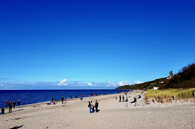 Strand unter blauem Himmel