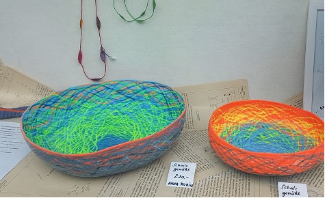 genähte Textilkunst- Schale von Anna Rubin.. der Drachenbau-meisterin  und Textilkünstlerin 