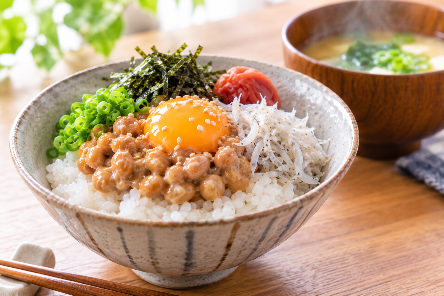 納豆卵かけご飯！