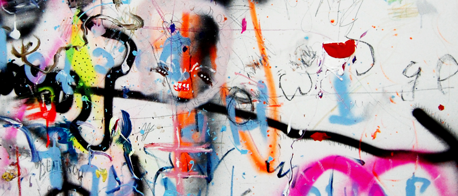   MENSCHLEUTE, 2011, mixed media on canvas, 90x120cm