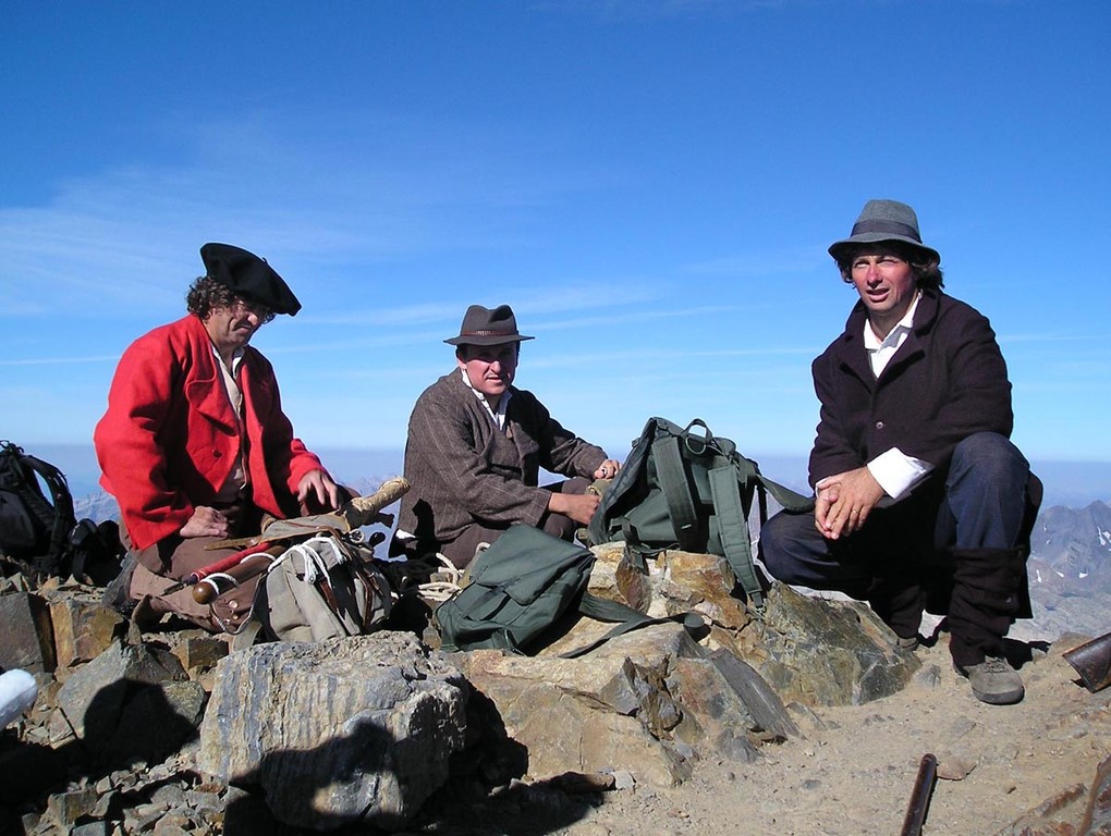Joseph et Edgar Ney et leur guide au sommet