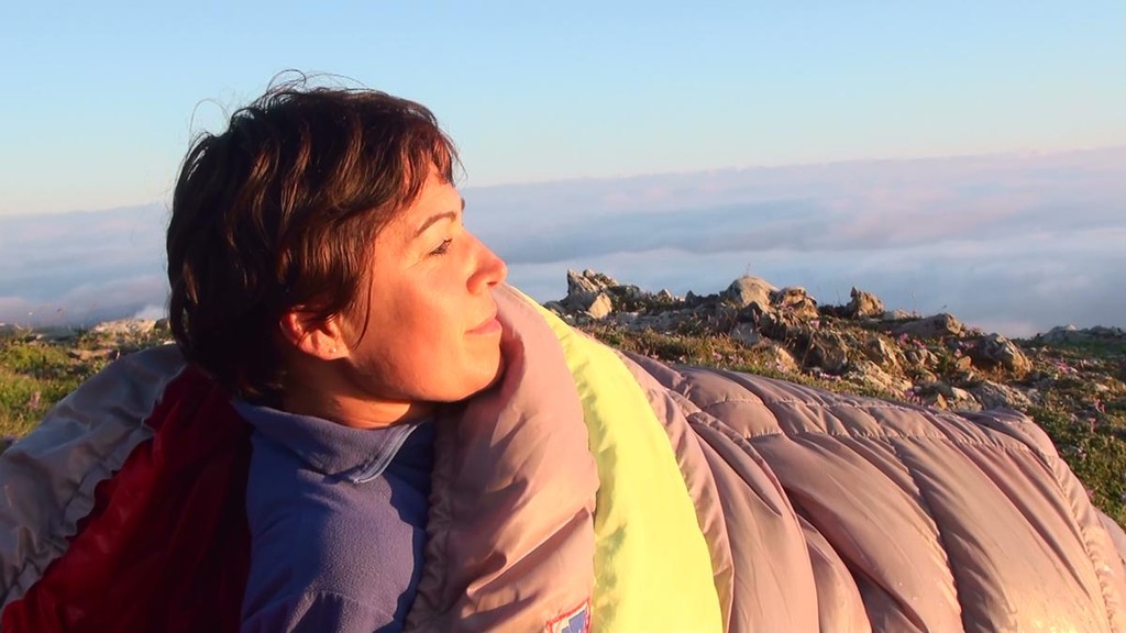 Réveil de Sandrine sur le Pic d'Orhy