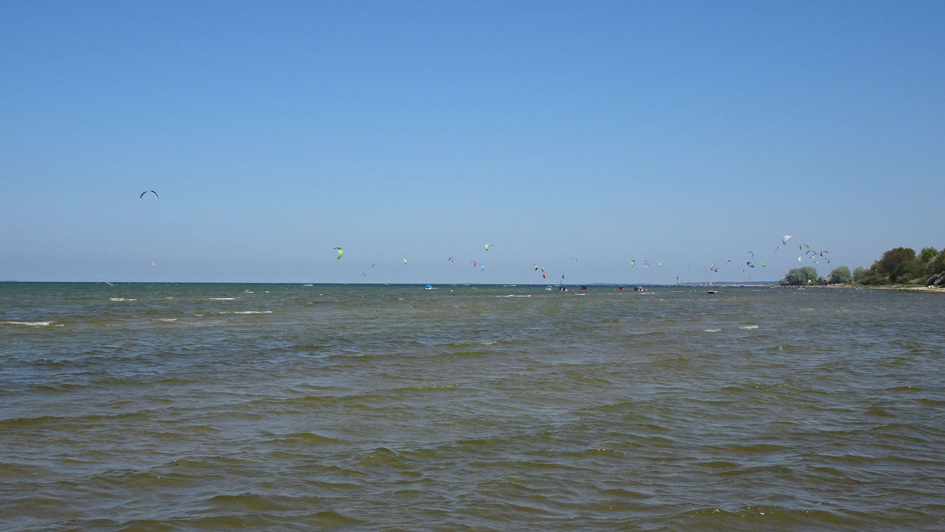Blick zum Surfspot Loissin am Campingplatz