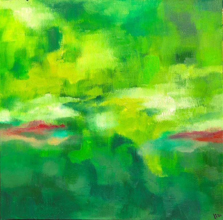 Frühling20, 50 cm x 50 cm, Öl auf Leinwand, 2020