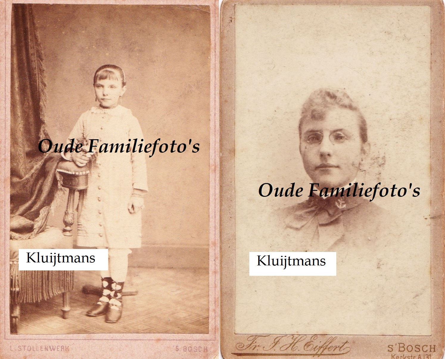 Kluijtmans, Johanna Alnoldina Maria Hubertina. Geb. 20-1-1871 Den Bosch. Ovl. 20-5-1924 Hiversum. Getrouwd met A.J.Koster. € 5,00