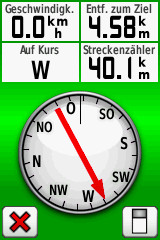 Screenshot der Kompassfunktion
