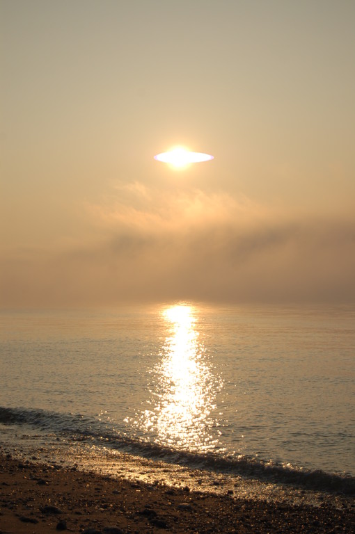 lcouché de soleil sur la plage de St valery en caux