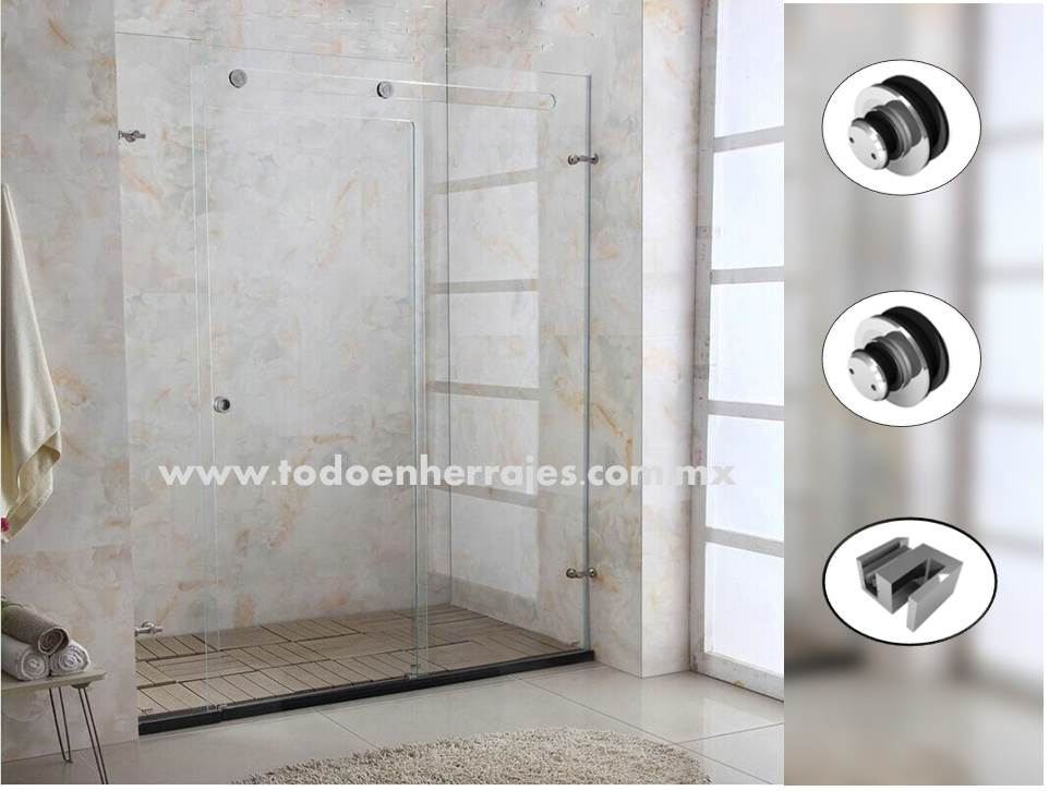 Kits para canceles de baño - HERRAJES PARA VIDRIO TEMPLADO Y PARA