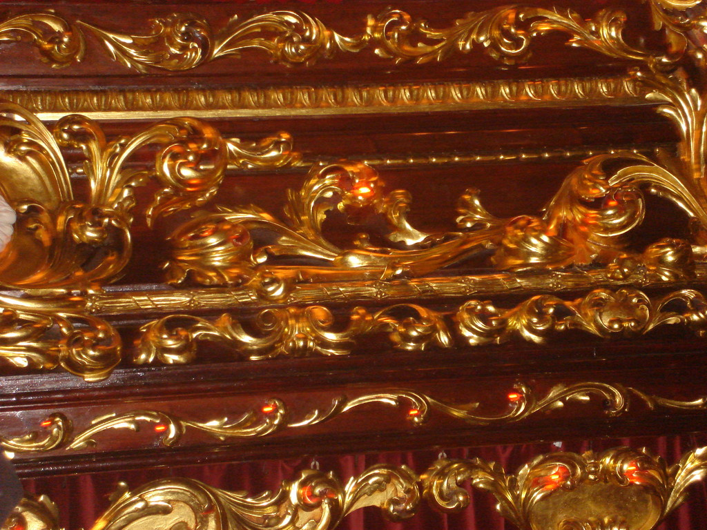 Throne detail of wood carving