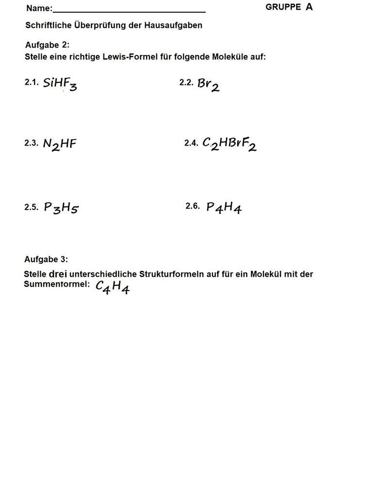 Hu 9106 Hus Zum Aufstellen Von Lewis Formeln Einfache Methode Chemiestunde Bei Herrn Griesar