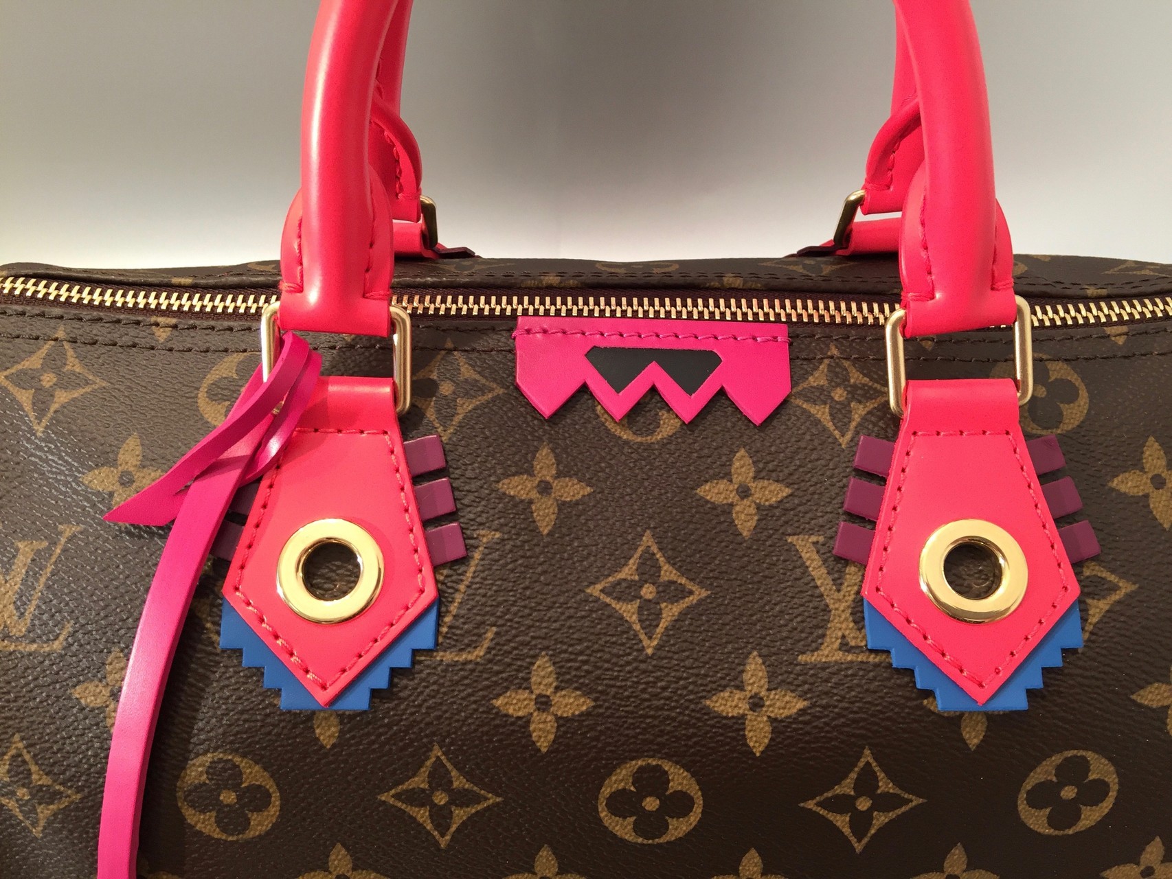 Louis Vuitton Monogram Totem Speedy 30 in Flamingo Ankauf Verkauf Second Hand Designertaschen und Accessoires